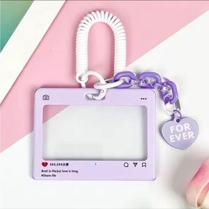 Purple horizontal kpop Photocard ID badge holder keychain kpop idol